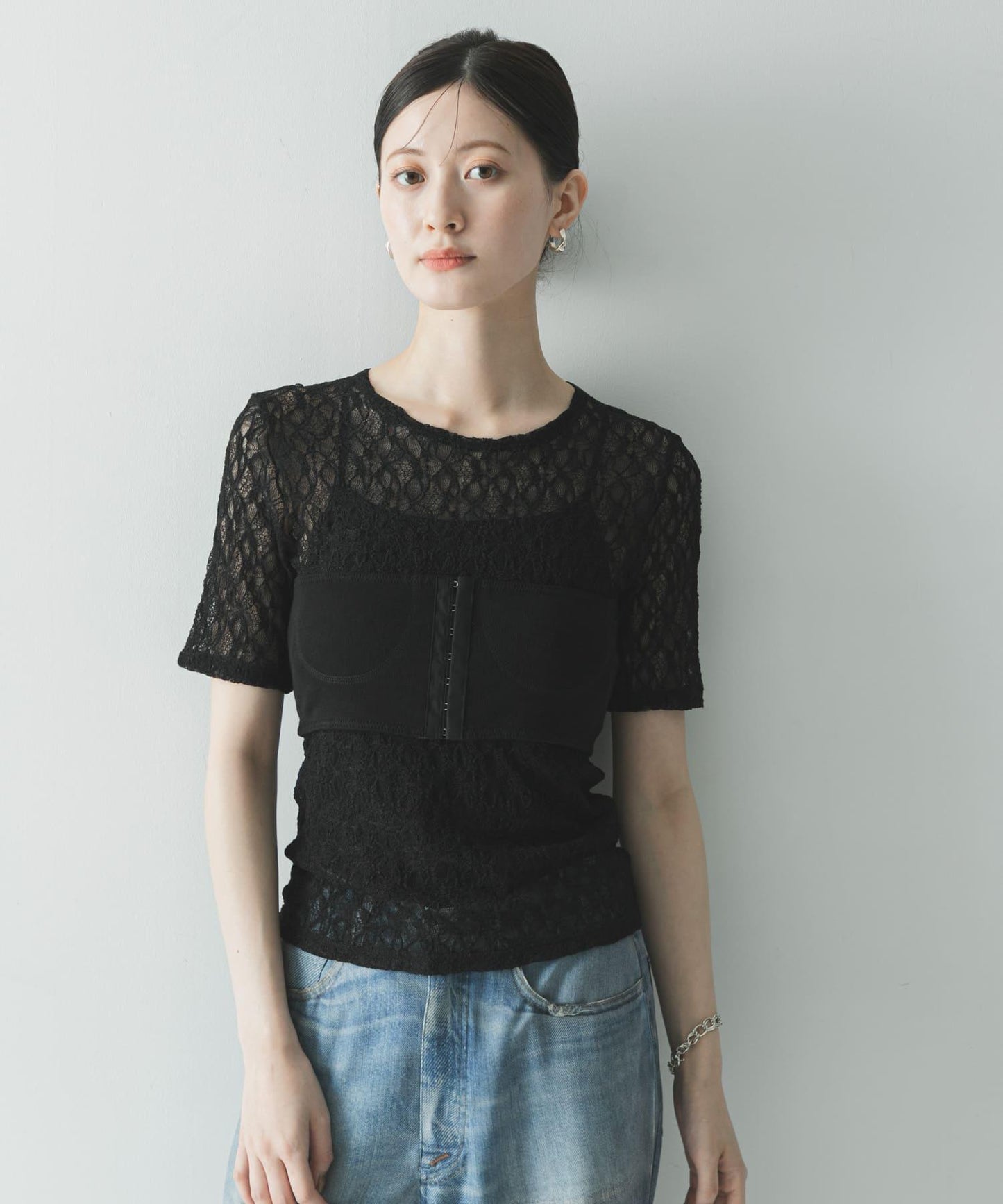 ストレッチレースコンパクトTシャツ