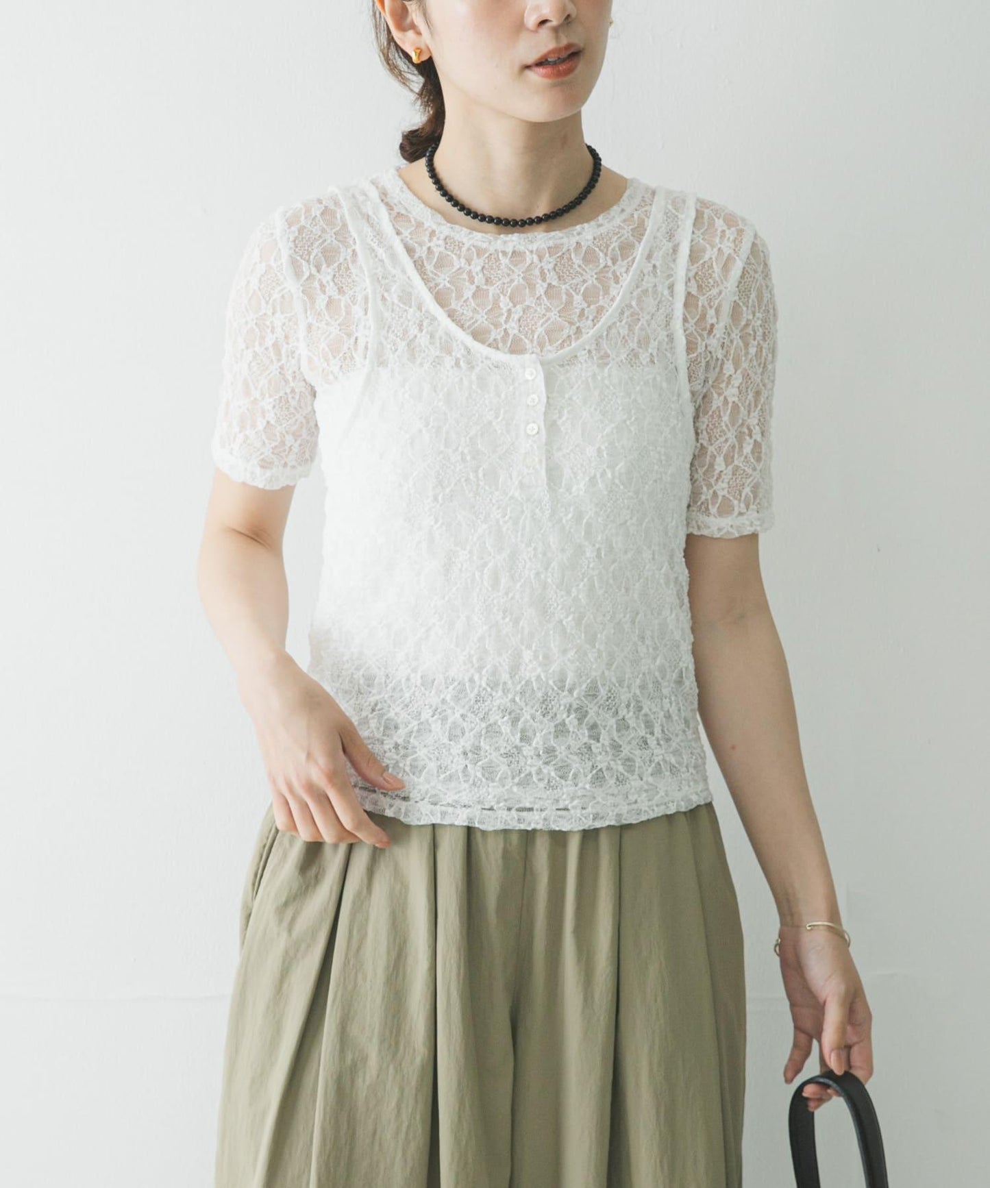 ストレッチレースコンパクトTシャツ