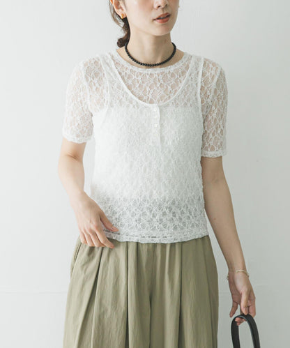 ストレッチレースコンパクトTシャツ