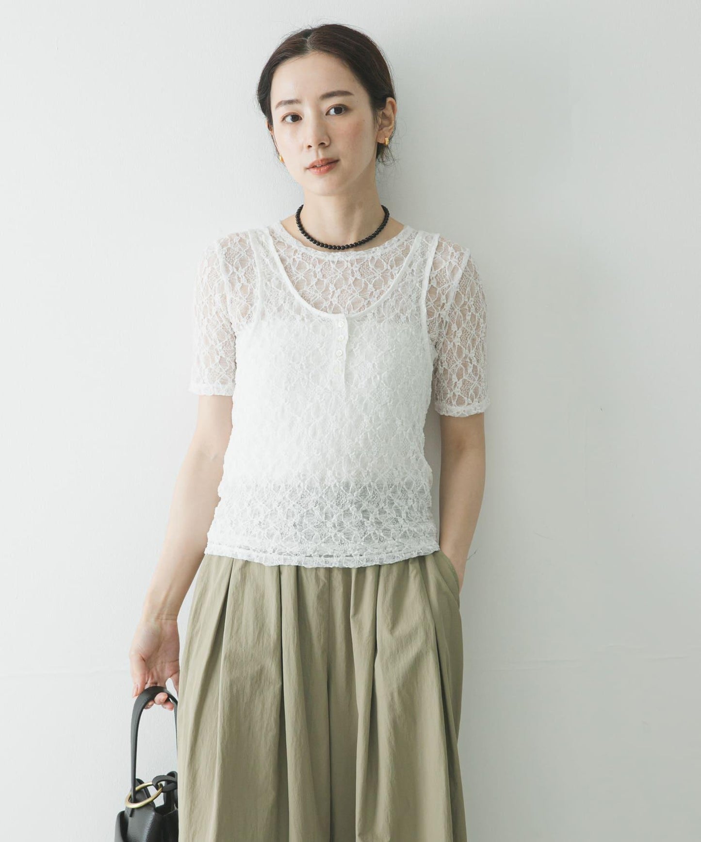 ストレッチレースコンパクトTシャツ