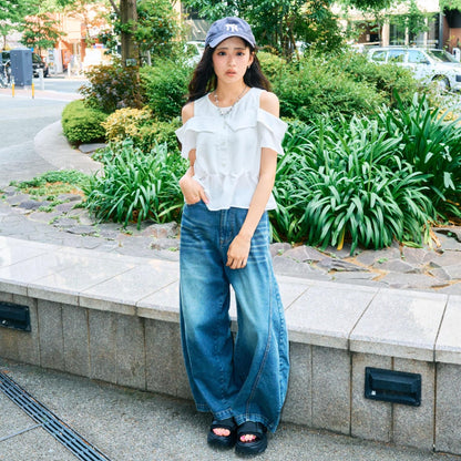 【LTXC/接触冷感】バルーンデニムパンツ