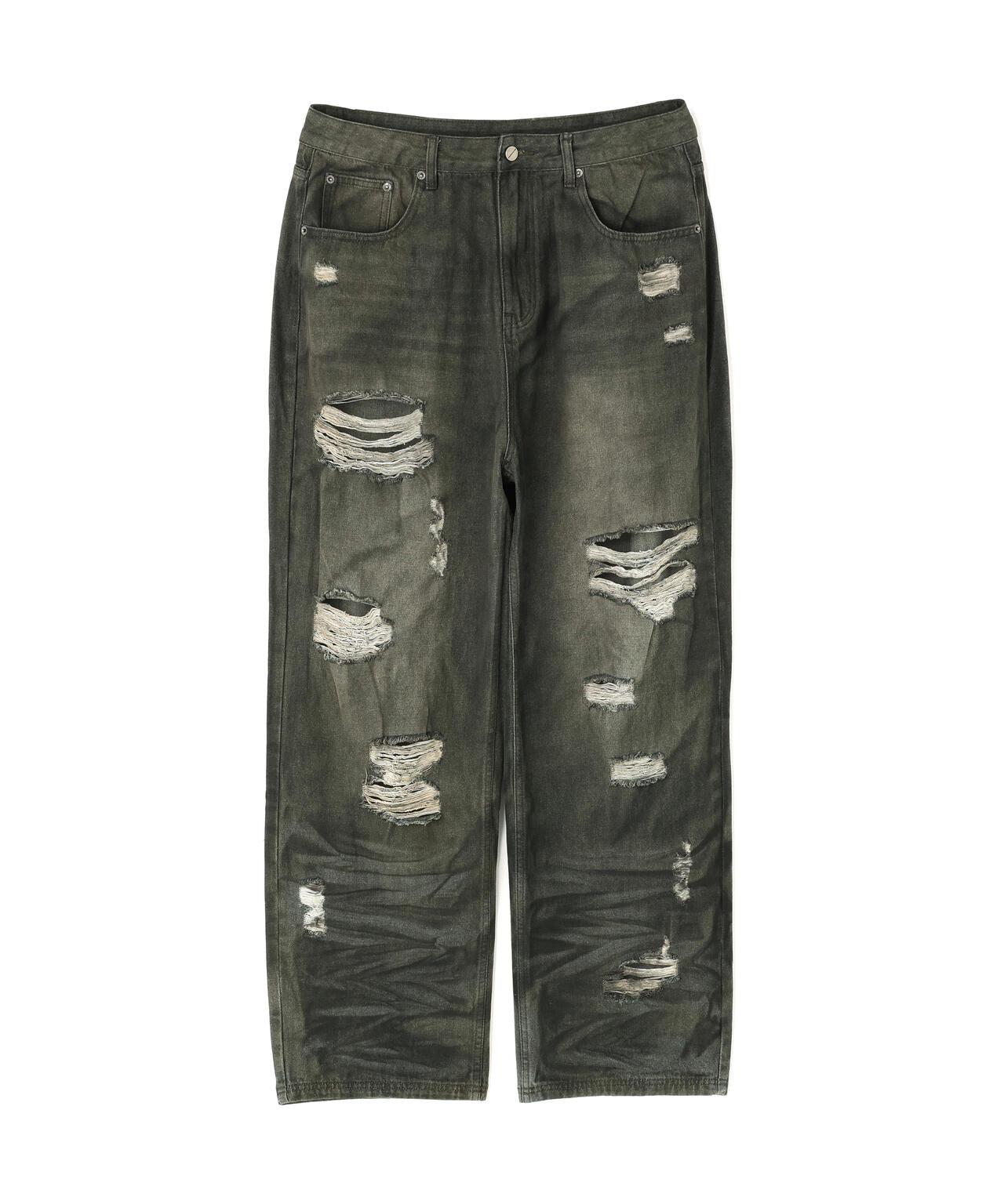 NOT4NERD/ノットフォーナード/Hidden Symbol Distressed Denim Pants