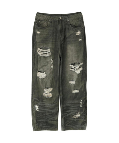 NOT4NERD/ノットフォーナード/Hidden Symbol Distressed Denim Pants