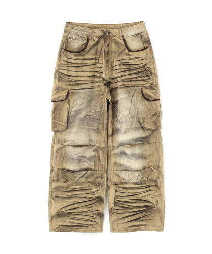 NOT4NERD/ノットフォーナード/Dirty Washed Parachute Cargo Denim Pants
