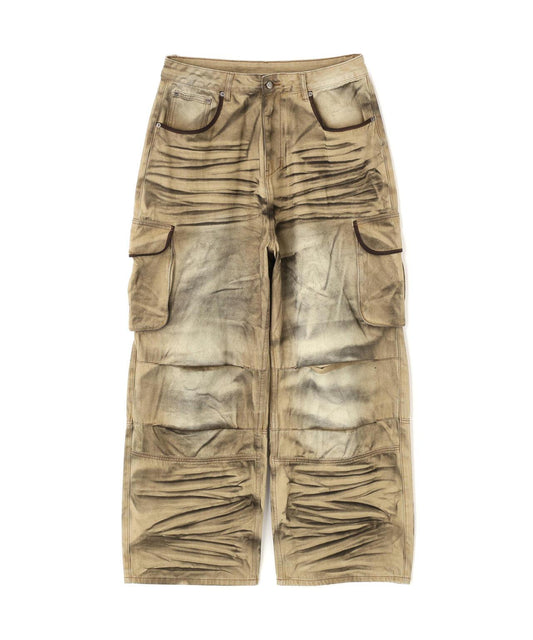 NOT4NERD/ノットフォーナード/Dirty Washed Parachute Cargo Denim Pants
