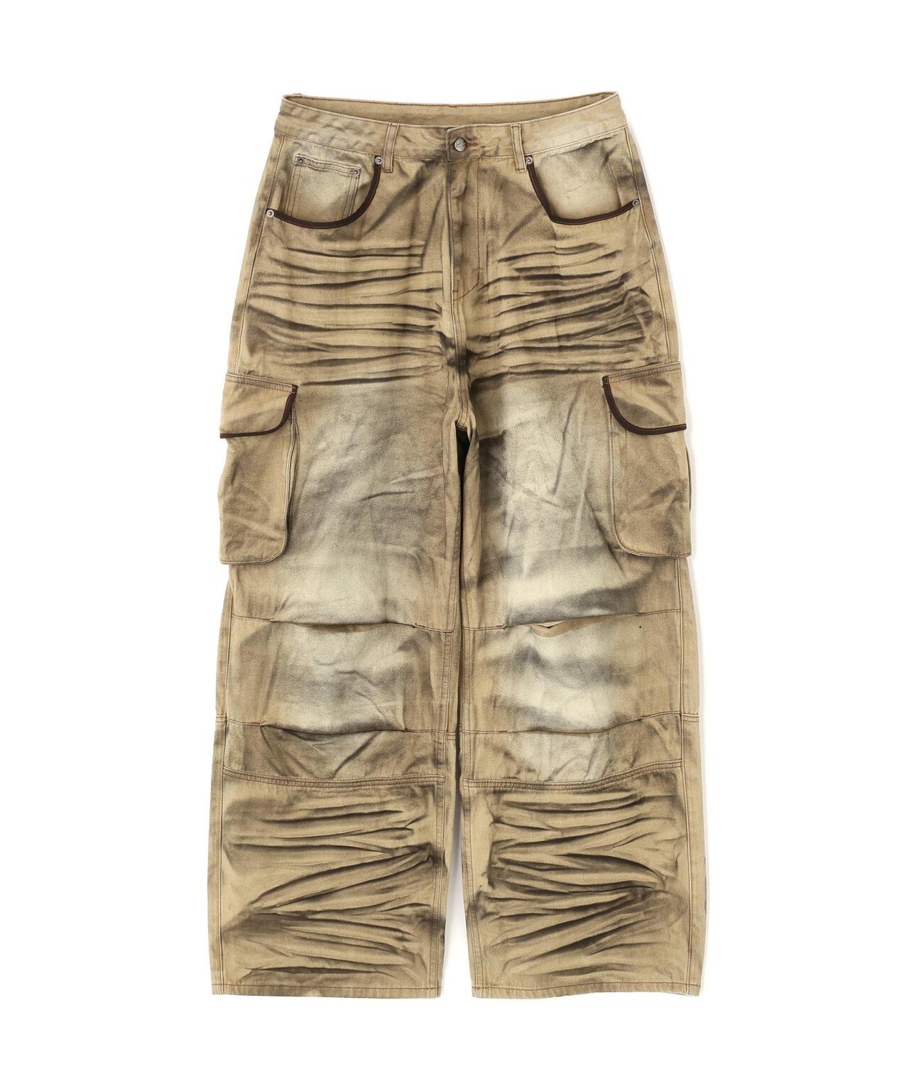 NOT4NERD/ノットフォーナード/Dirty Washed Parachute Cargo Denim Pants