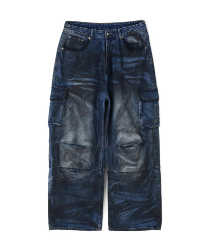 NOT4NERD/ノットフォーナード/Dirty Washed Parachute Cargo Denim Pants
