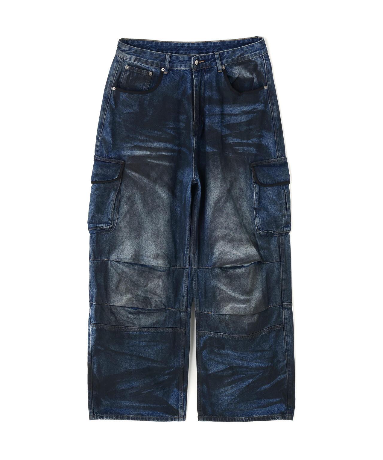 NOT4NERD/ノットフォーナード/Dirty Washed Parachute Cargo Denim Pants