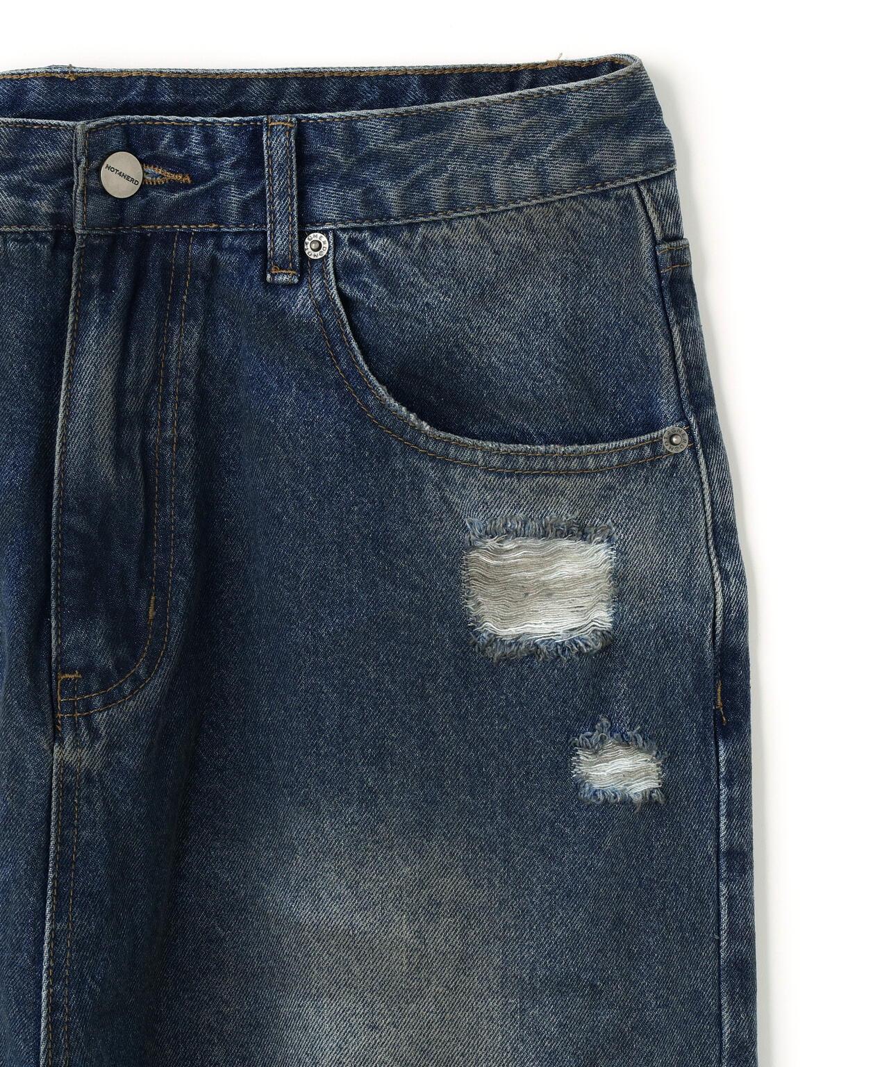 NOT4NERD/ノットフォーナード/Hidden Symbol Distressed Denim Pants