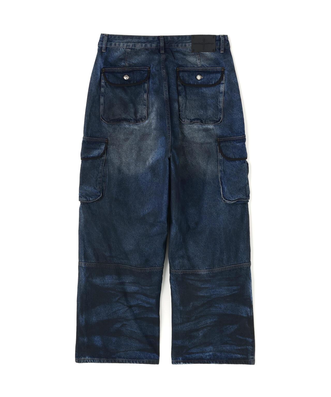 NOT4NERD/ノットフォーナード/Dirty Washed Parachute Cargo Denim Pants