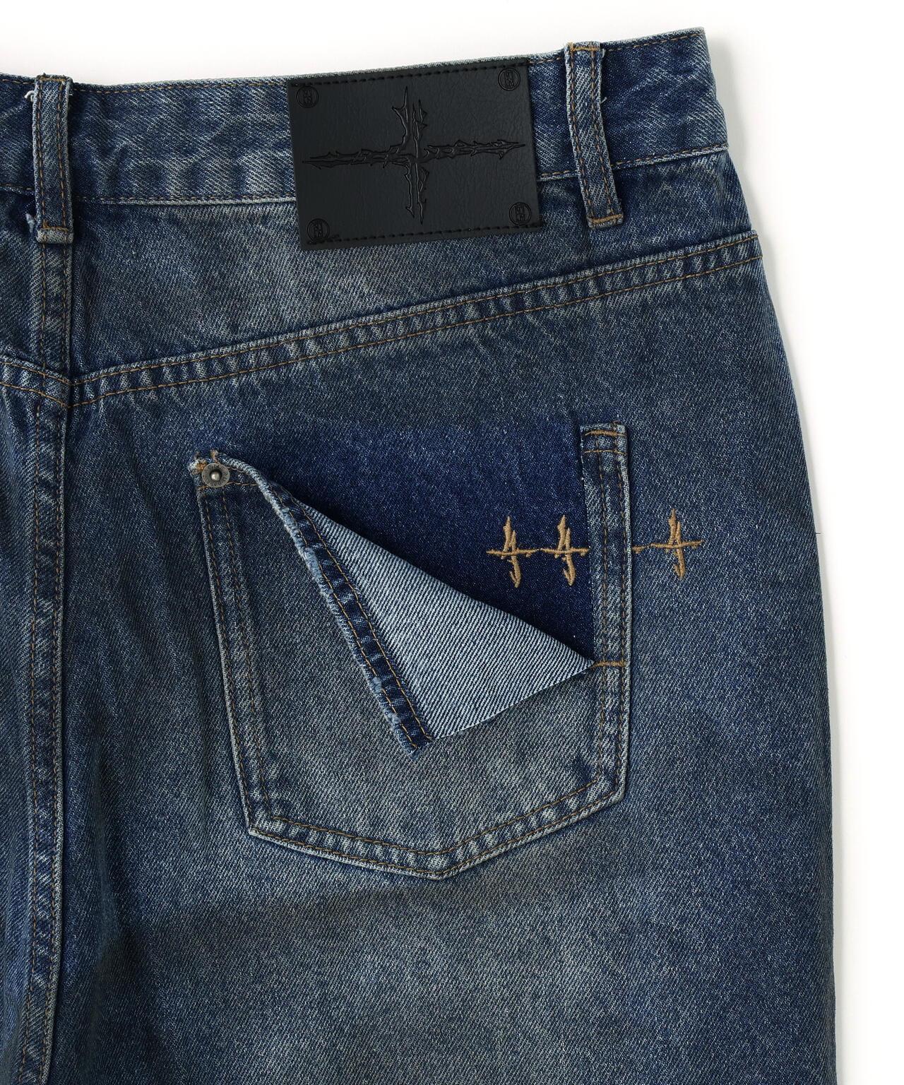 NOT4NERD/ノットフォーナード/Hidden Symbol Distressed Denim Pants