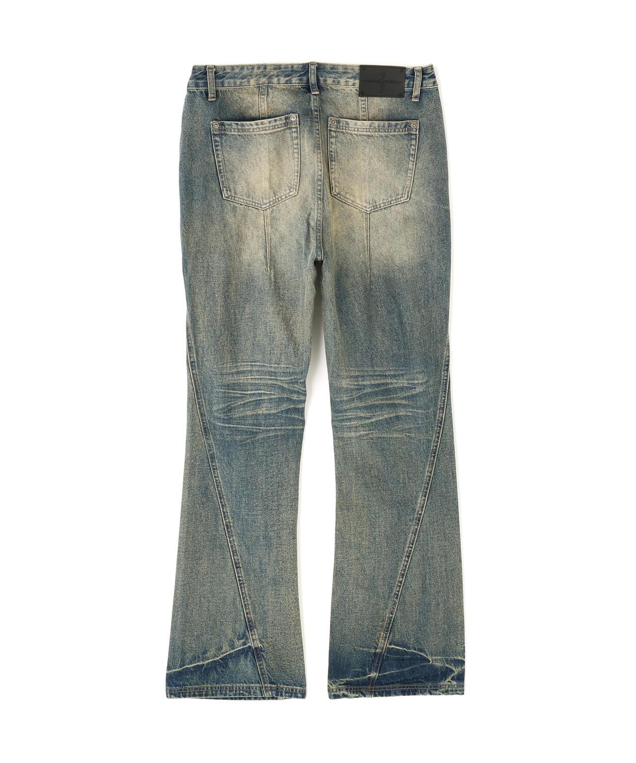 NOT4NERD/ノットフォーナード/Warped Seam Flare Fit Denim Pants