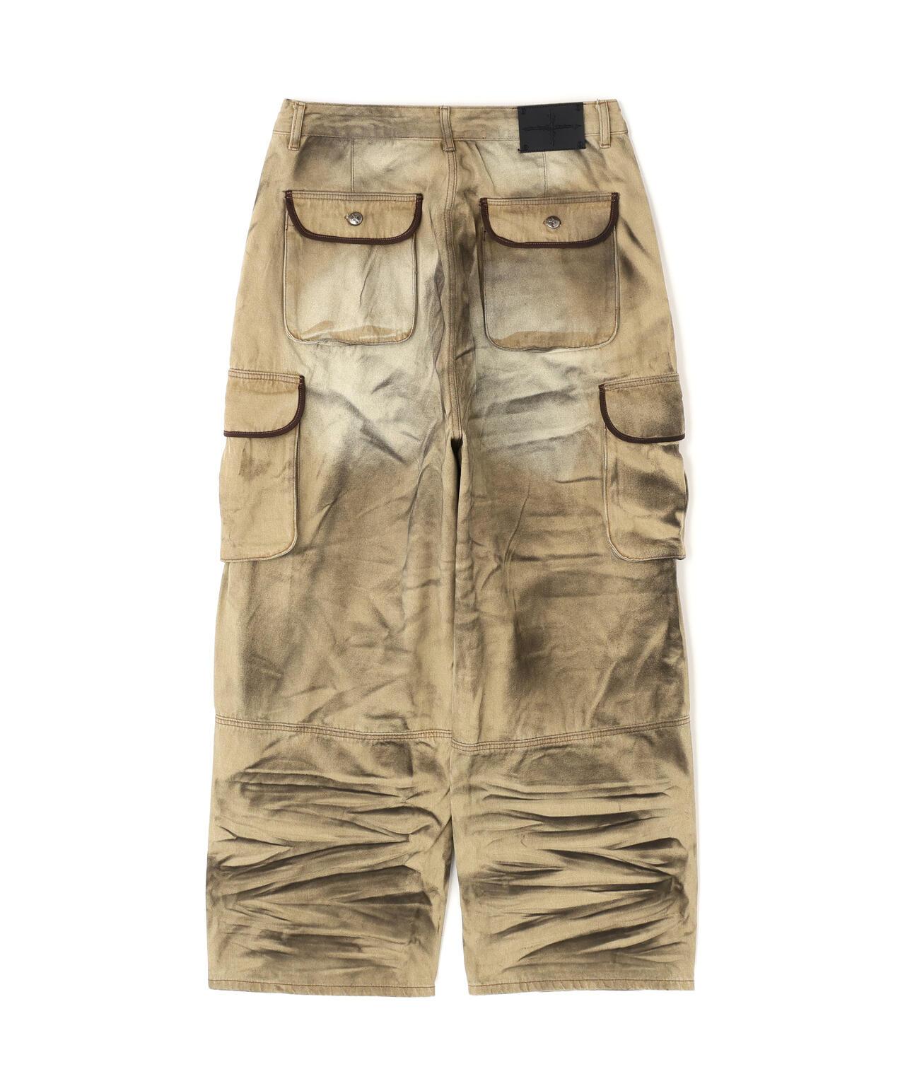 NOT4NERD/ノットフォーナード/Dirty Washed Parachute Cargo Denim Pants