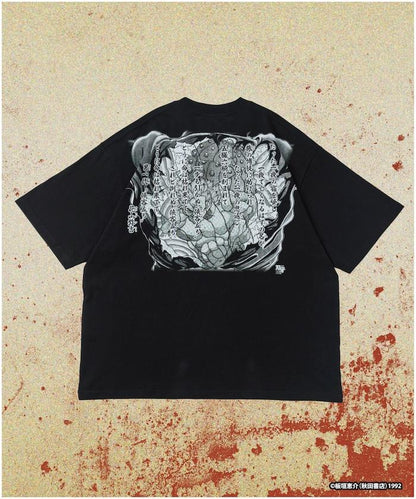 刃牙 「花山薫/侠客立」 プリント クルーネック Tシャツ