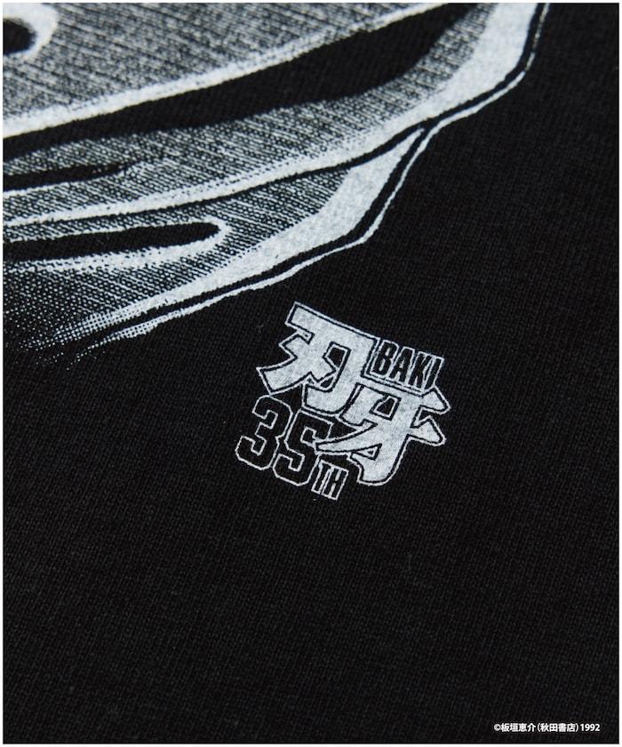 刃牙 「花山薫/侠客立」 プリント クルーネック Tシャツ