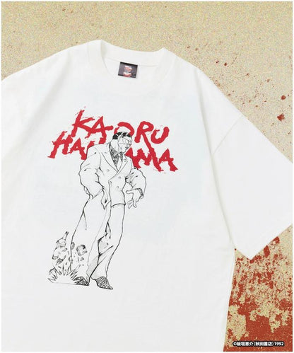 刃牙 「花山薫/侠客立」 プリント クルーネック Tシャツ