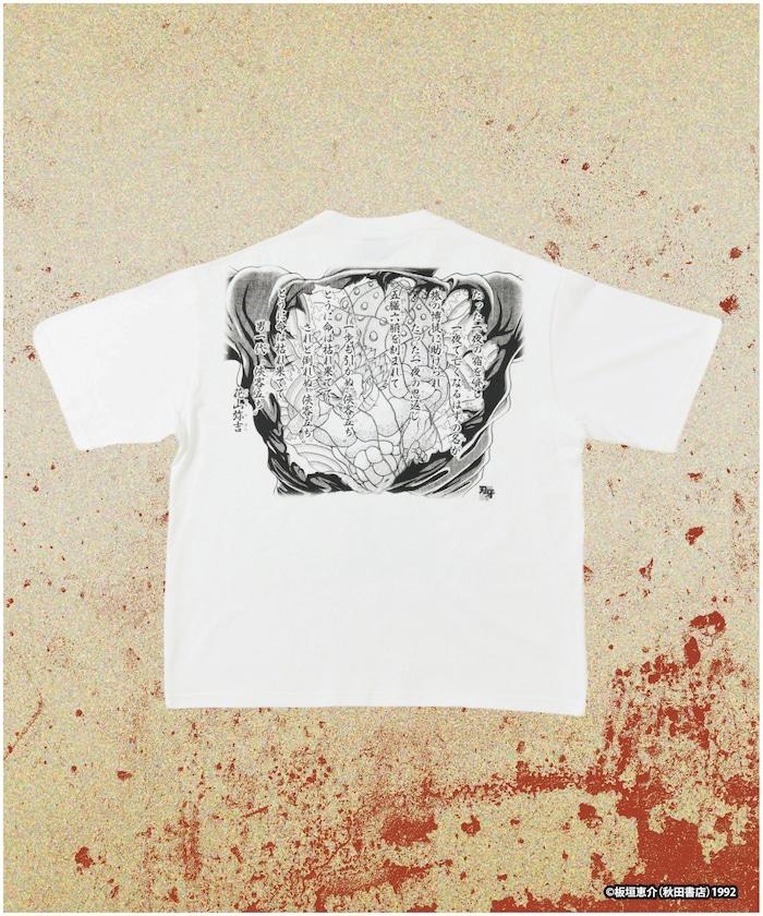 刃牙 「花山薫/侠客立」 プリント クルーネック Tシャツ
