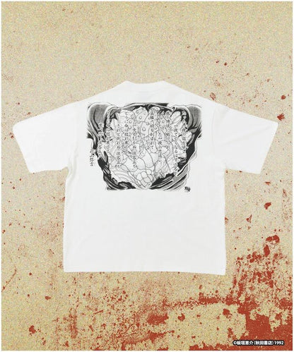 刃牙 「花山薫/侠客立」 プリント クルーネック Tシャツ