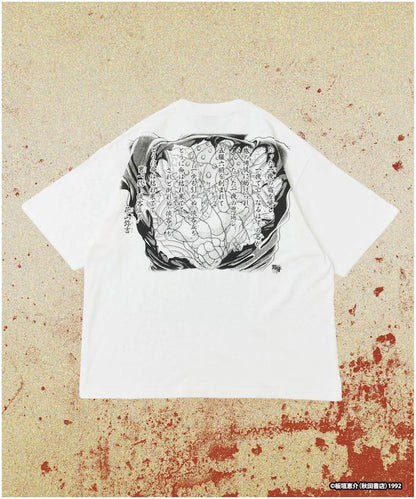刃牙 「花山薫/侠客立」 プリント クルーネック Tシャツ