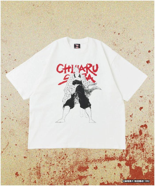 刃牙 「不屈/柴千春」 プリント クルーネック Tシャツ