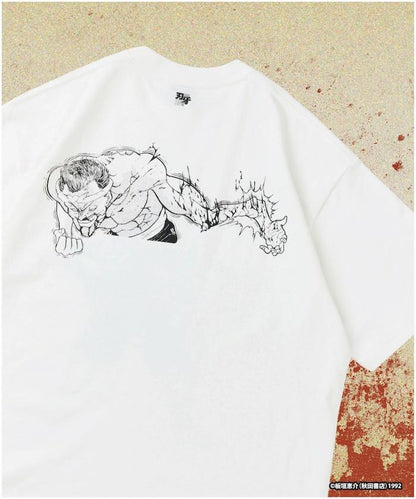刃牙 「不屈/柴千春」 プリント クルーネック Tシャツ