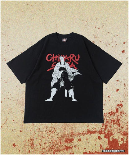 刃牙 「不屈/柴千春」 プリント クルーネック Tシャツ