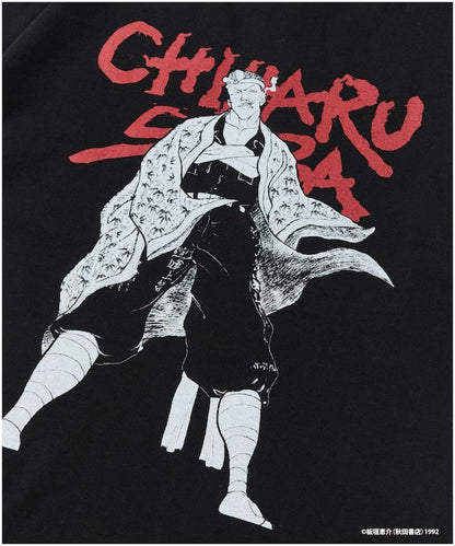 刃牙 「不屈/柴千春」 プリント クルーネック Tシャツ
