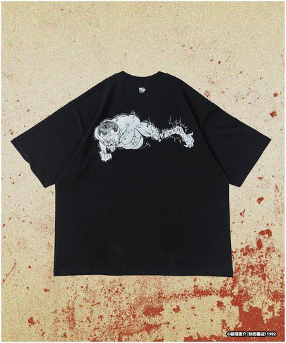 刃牙 「不屈/柴千春」 プリント クルーネック Tシャツ