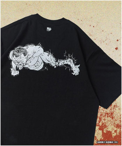 刃牙 「不屈/柴千春」 プリント クルーネック Tシャツ