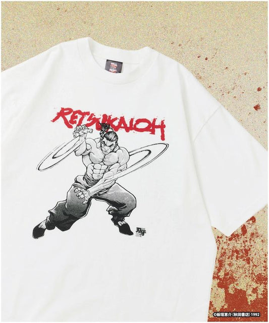 刃牙 「拳勇/烈海王」 プリント クルーネック Tシャツ
