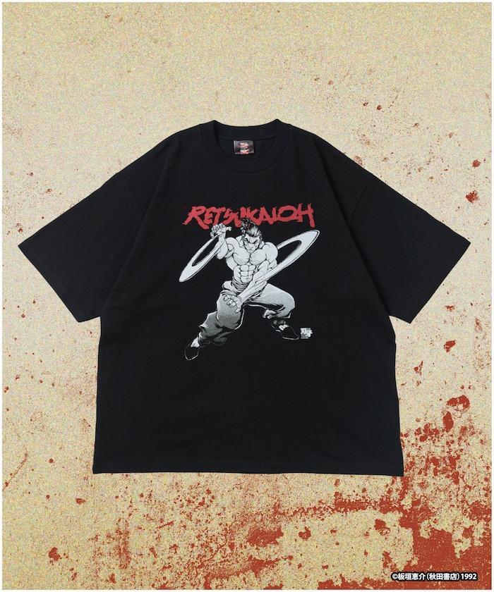 刃牙 「拳勇/烈海王」 プリント クルーネック Tシャツ