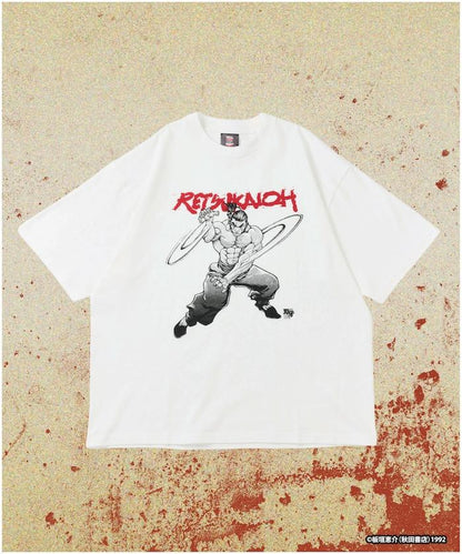 刃牙 「拳勇/烈海王」 プリント クルーネック Tシャツ