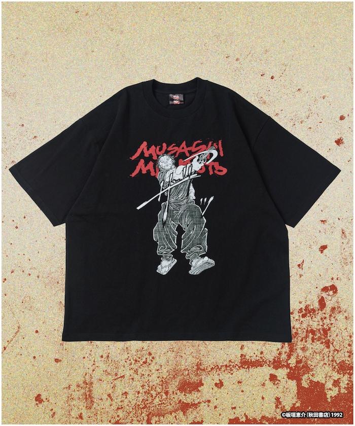 刃牙 「二天一流/宮本武蔵」プリント クルーネック Tシャツ