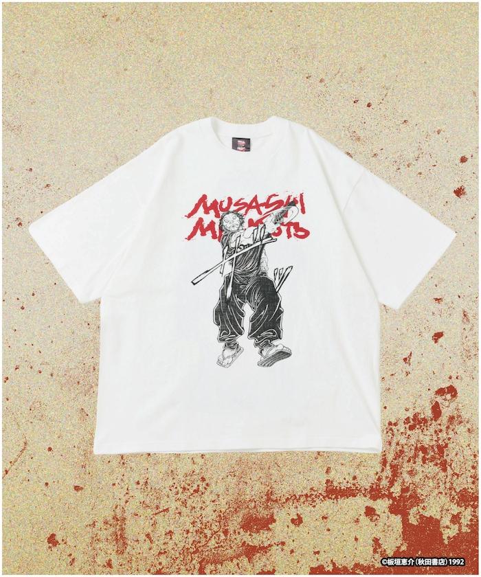 刃牙 「二天一流/宮本武蔵」プリント クルーネック Tシャツ