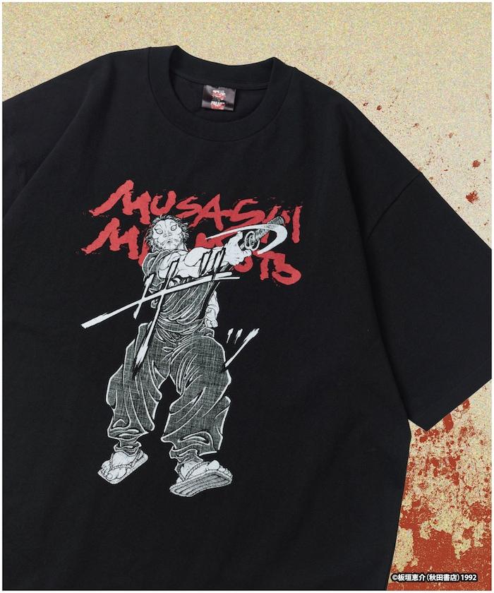 刃牙 「二天一流/宮本武蔵」プリント クルーネック Tシャツ