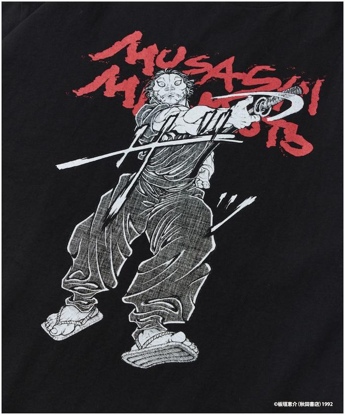 刃牙 「二天一流/宮本武蔵」プリント クルーネック Tシャツ