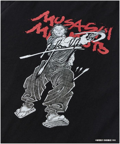 刃牙 「二天一流/宮本武蔵」プリント クルーネック Tシャツ