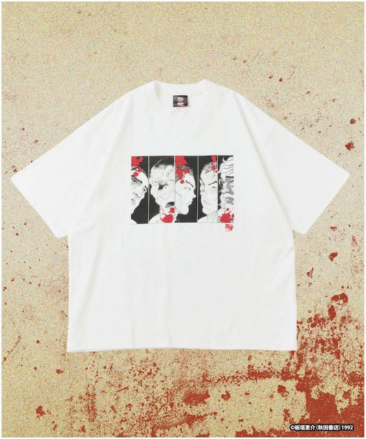 刃牙 「敗北を知りたい/最凶死刑囚」プリント クルーネック Tシャツ