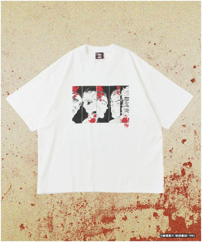 刃牙 「敗北を知りたい/最凶死刑囚」プリント クルーネック Tシャツ