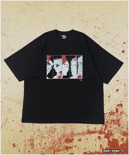 刃牙 「敗北を知りたい/最凶死刑囚」プリント クルーネック Tシャツ