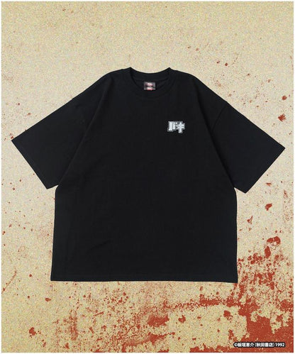 刃牙 「究極の暴力vs究極の武」 プリント クルーネック Tシャツ