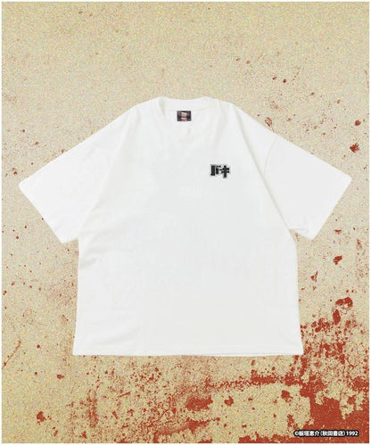 刃牙 「究極の暴力vs究極の武」 プリント クルーネック Tシャツ