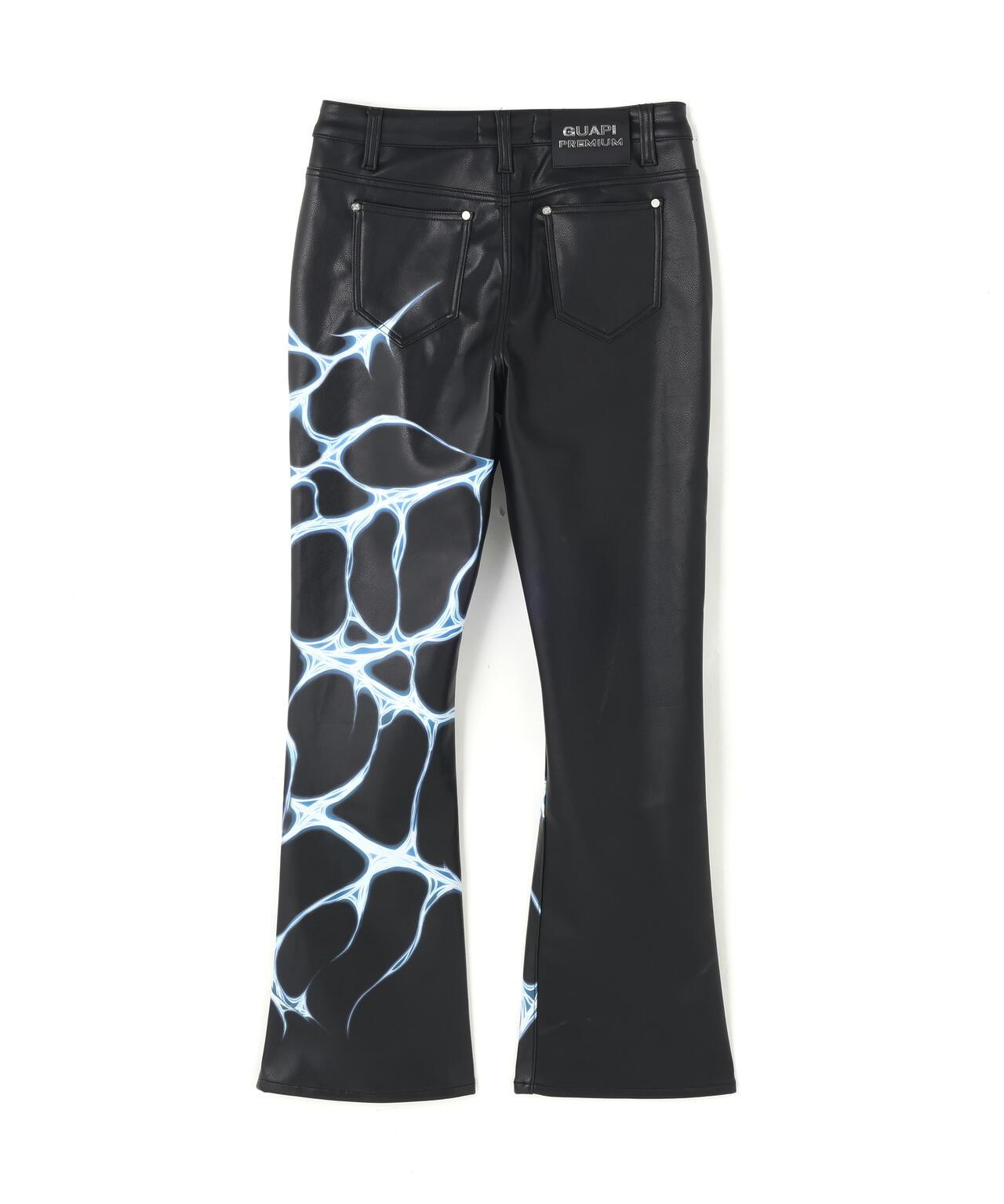 GUAPI グアピ Chrome Web Leather Pant 皮褲