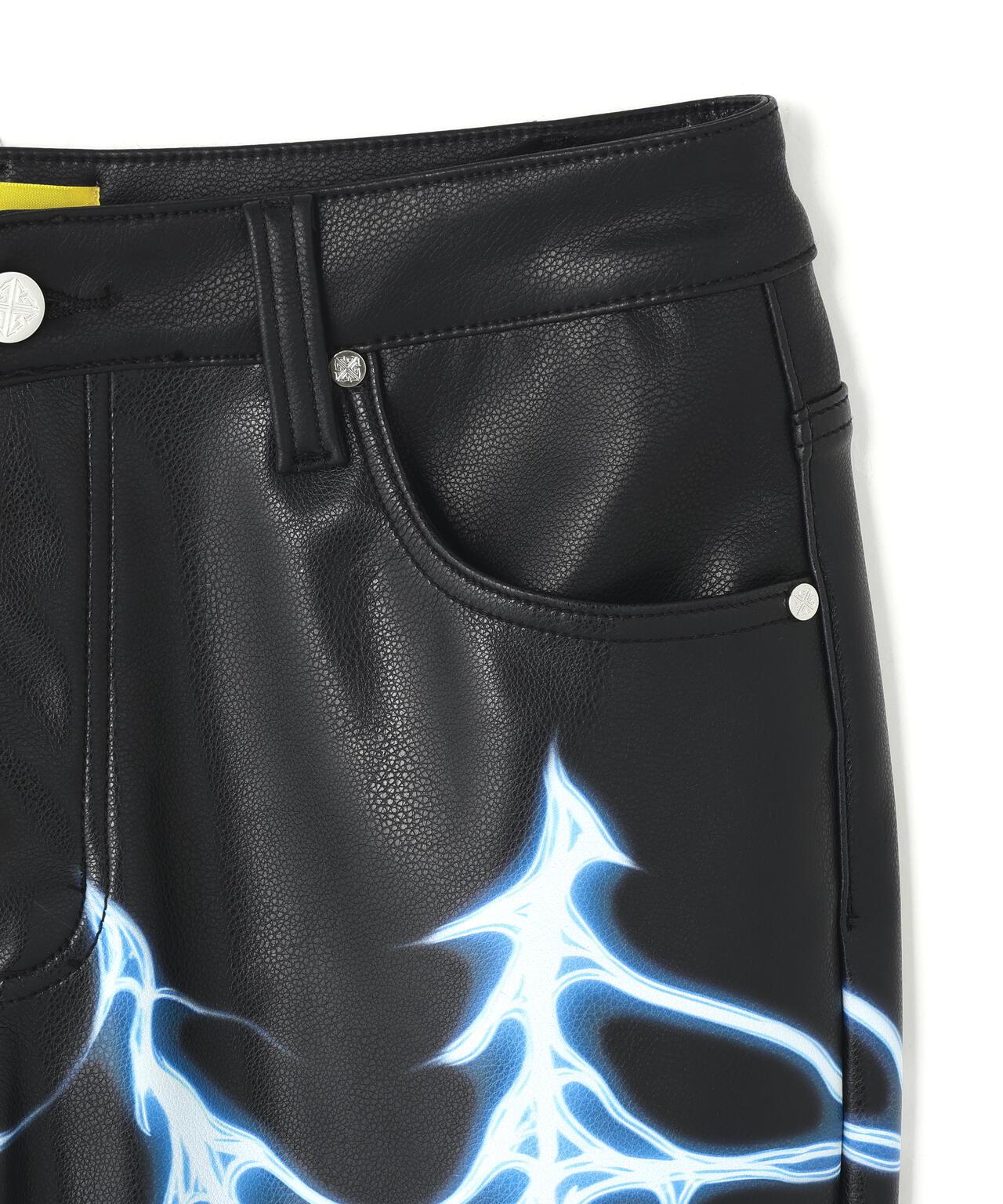 GUAPI グアピ Chrome Web Leather Pant 皮褲