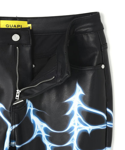 GUAPI グアピ Chrome Web Leather Pant 皮褲