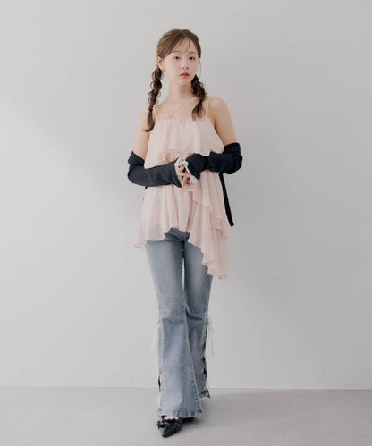 continuer 蕾絲喇叭牛仔褲