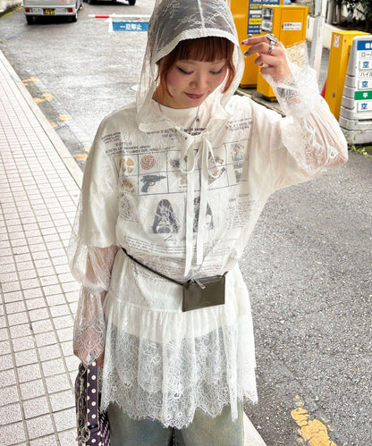 蕾絲連帽罩衫
