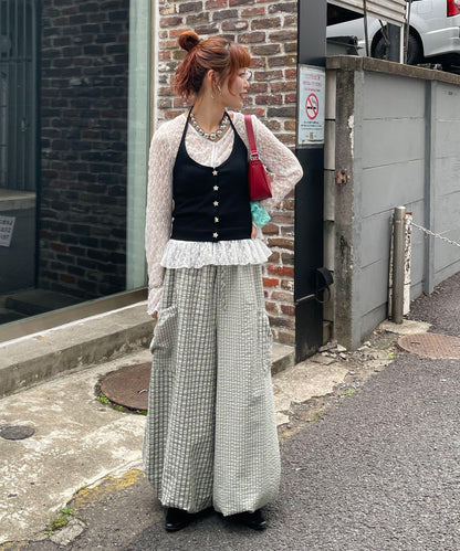 チェックバルーンイージーパンツ