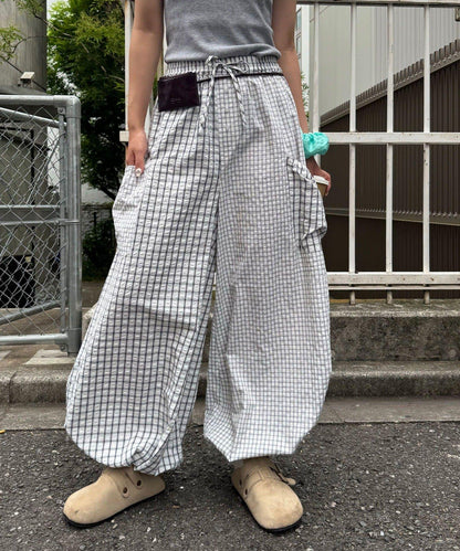チェックバルーンイージーパンツ