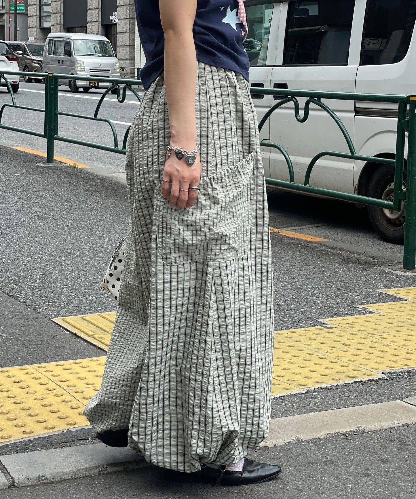 チェックバルーンイージーパンツ